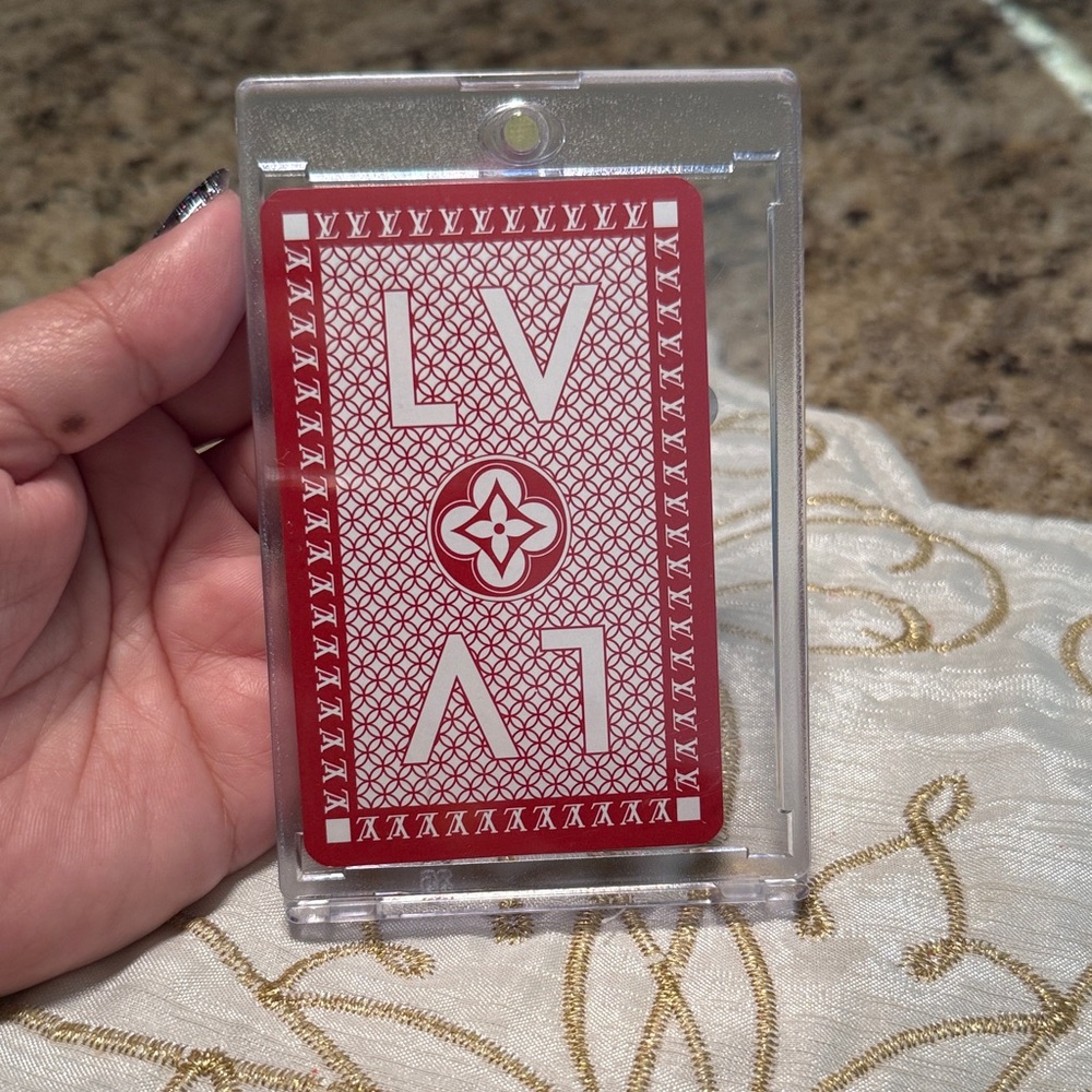 LV Murakami Playing Card in Clear Case 9 clover